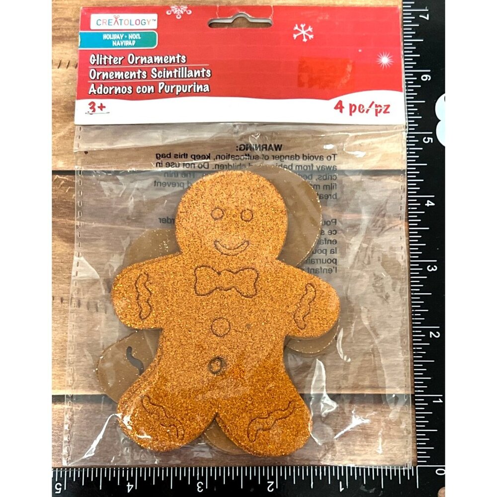 Creatology Glitter Gingerbread Ornament 4-Pack Embellishment 293334